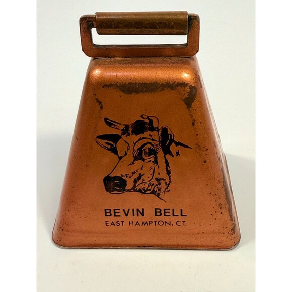 Cowbell Bevin Bell Copper Cowbell With Handle East Hampton CT | Vintage cow bell - Picture 12 of 14